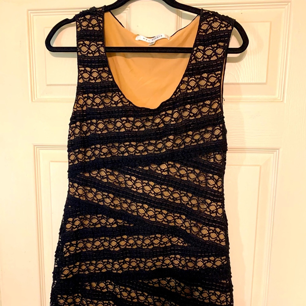 Max Studio Stretch Black Lace Dress